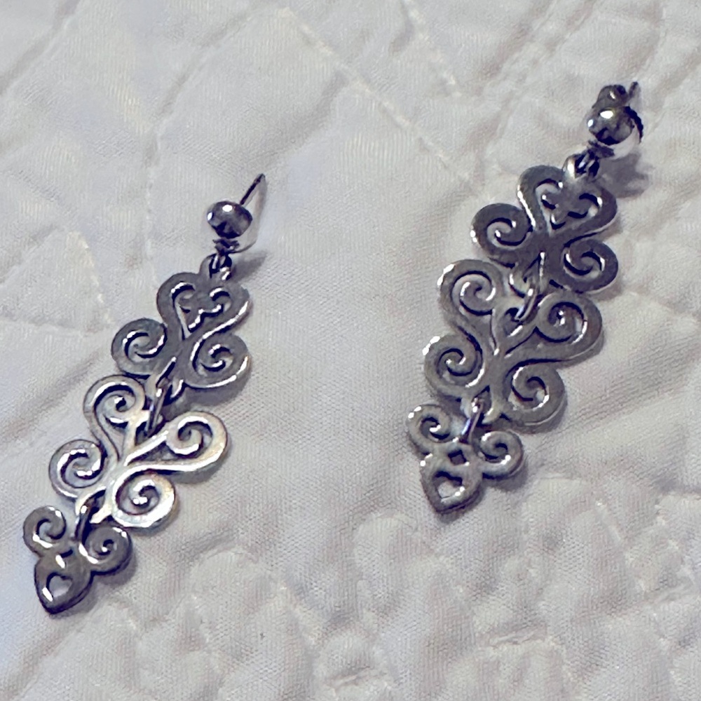 Large dangle James Avery Spanish scroll earrings